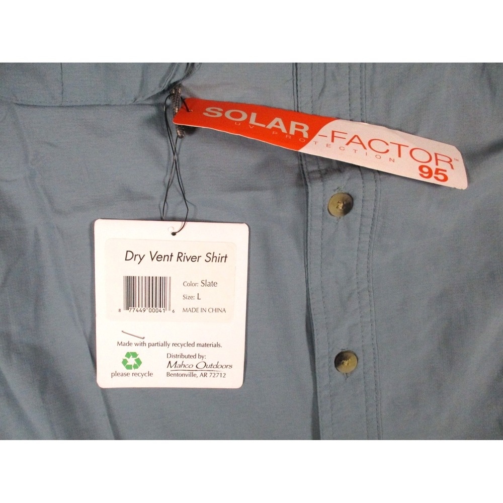 Natural Gear Fishing Shirt Mens L Blue Long Sleeve Button Up Vented Outdoor NWT - Picture 6 of 8